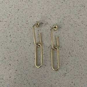 Halogen linear link gold drop earrings never worn purchased from Nordstrom